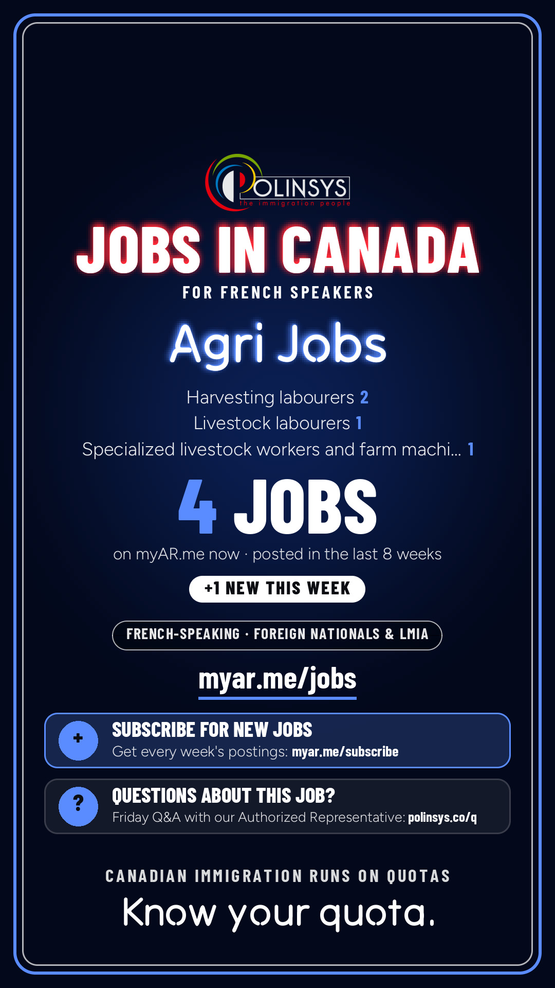 Job card: Agri Jobs (French-speaking jobs) — 4 jobs on myAR.me