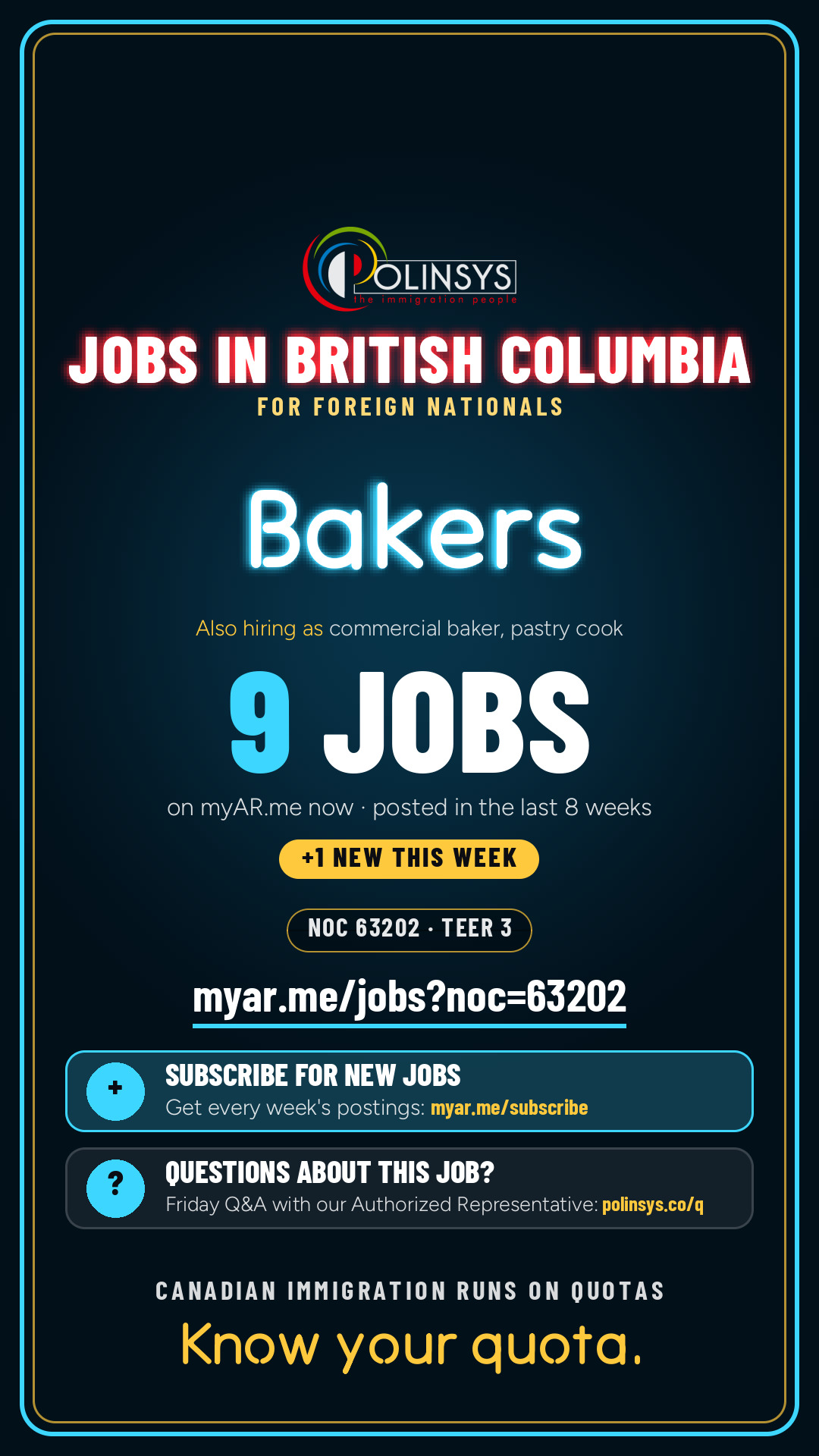 Job card: Bakers (NOC 63202) — 9 jobs on myAR.me