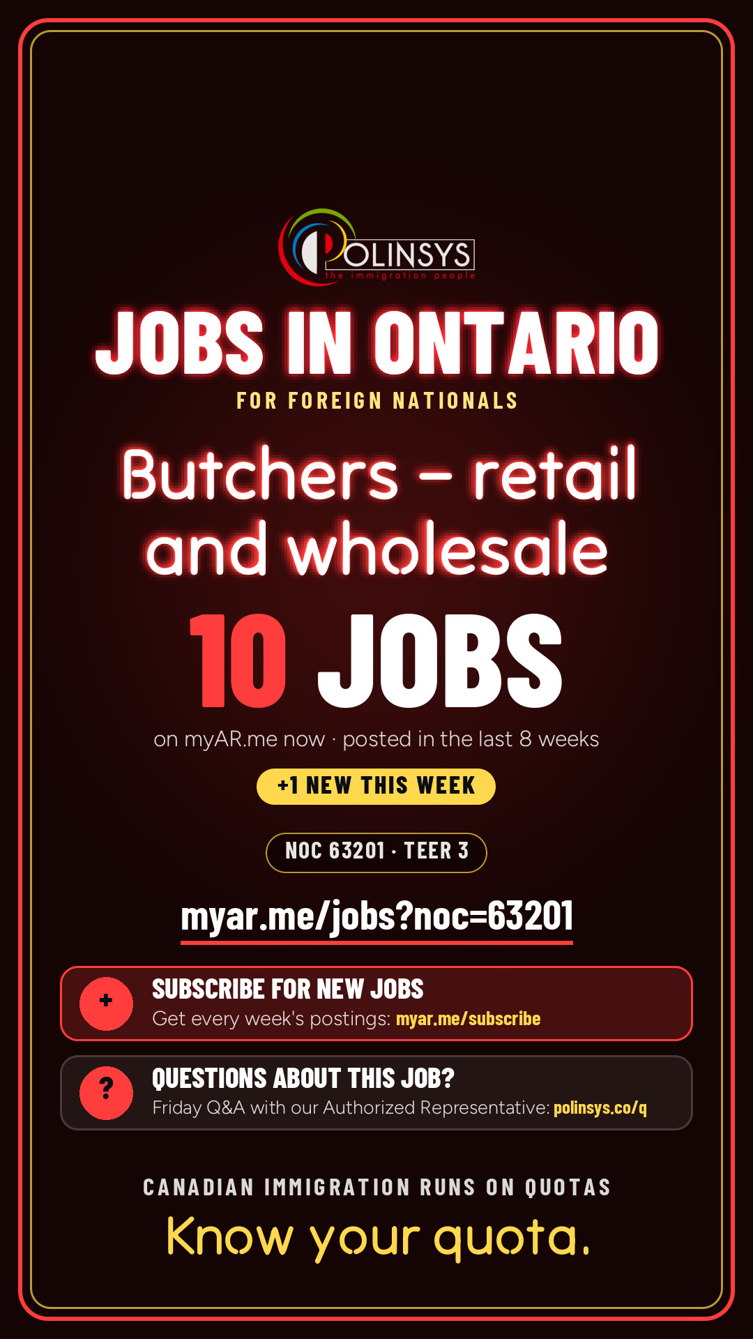 Job card: Butchers – retail and wholesale (NOC 63201) — 10 jobs on myAR.me