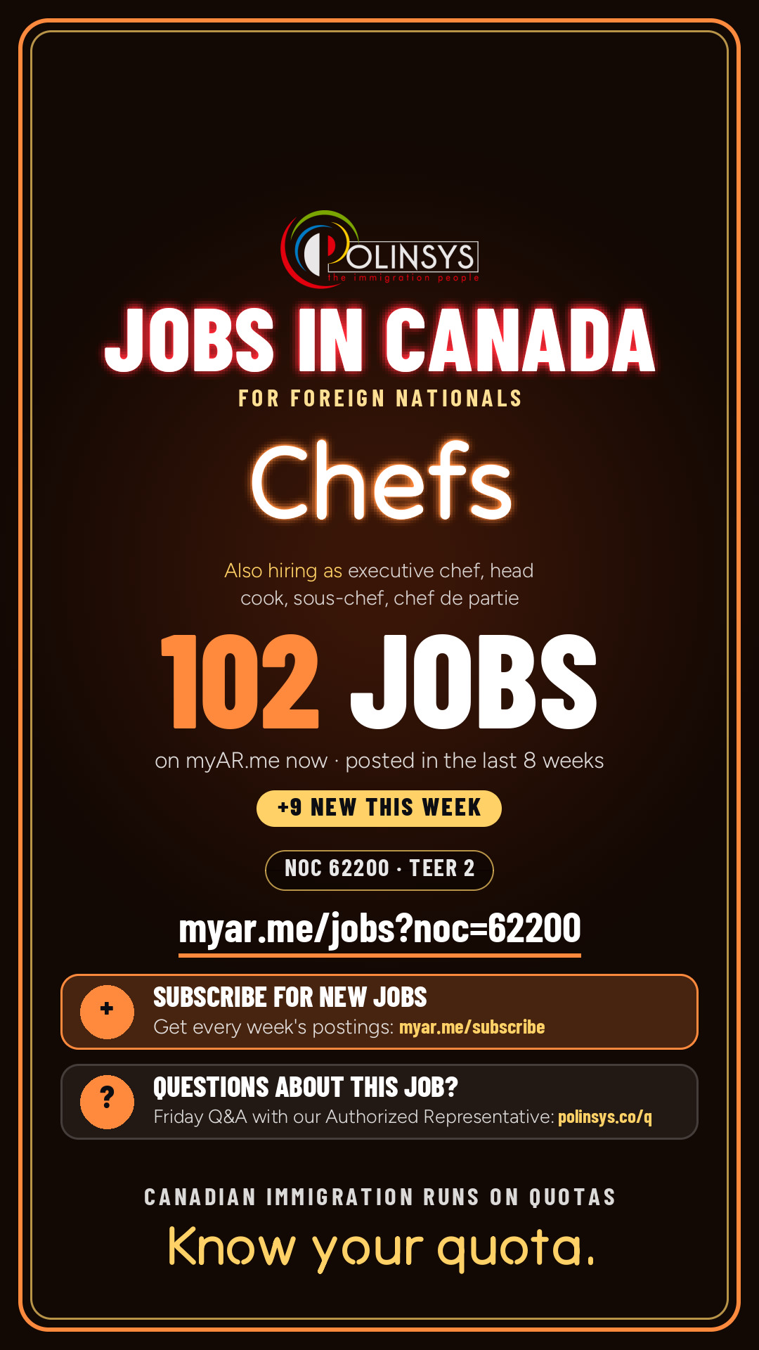 Chefs — NOC 62200
