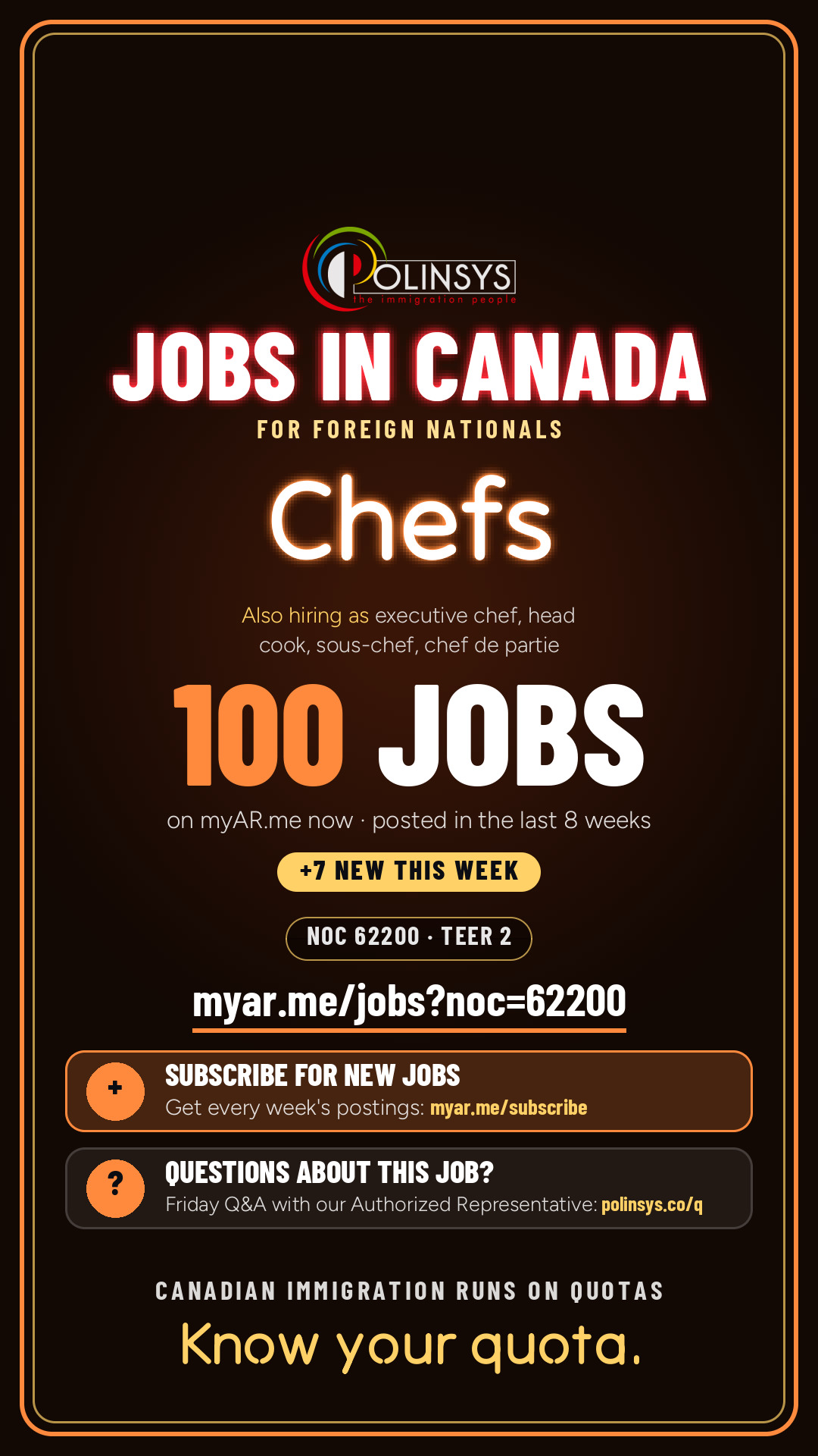 Chefs — NOC 62200