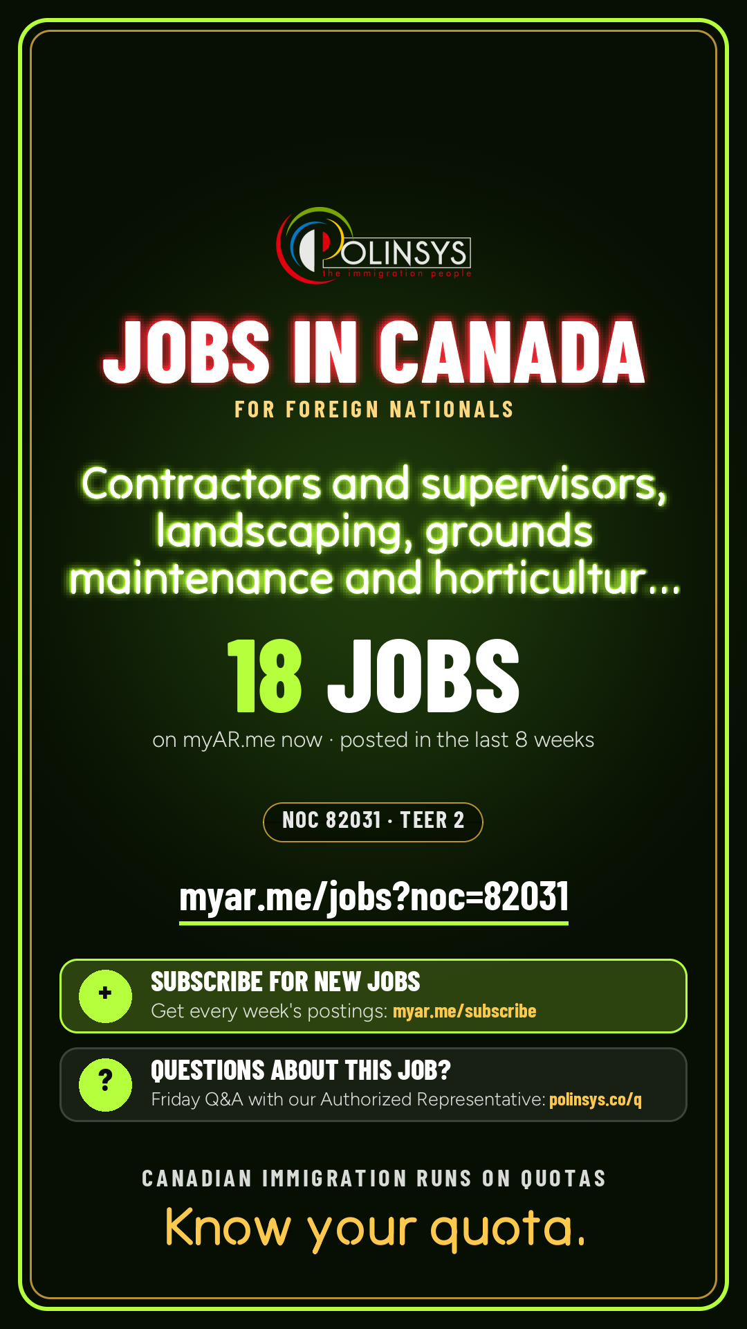 Contractors and supervisors, landscaping, grounds maintenance and horticulture services — NOC 82031