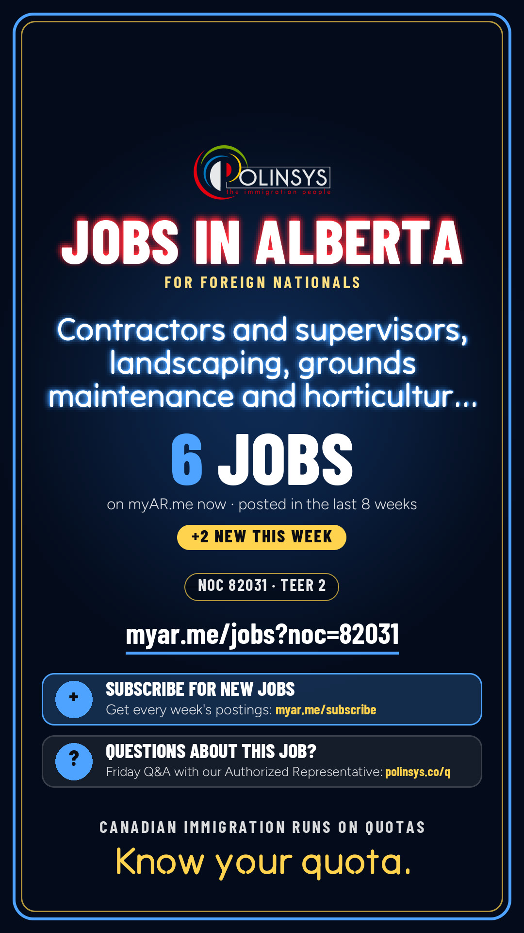 Job card: Contractors and supervisors, landscaping, grounds maintenance and horticulture services (NOC 82031) — 6 jobs on myAR.me