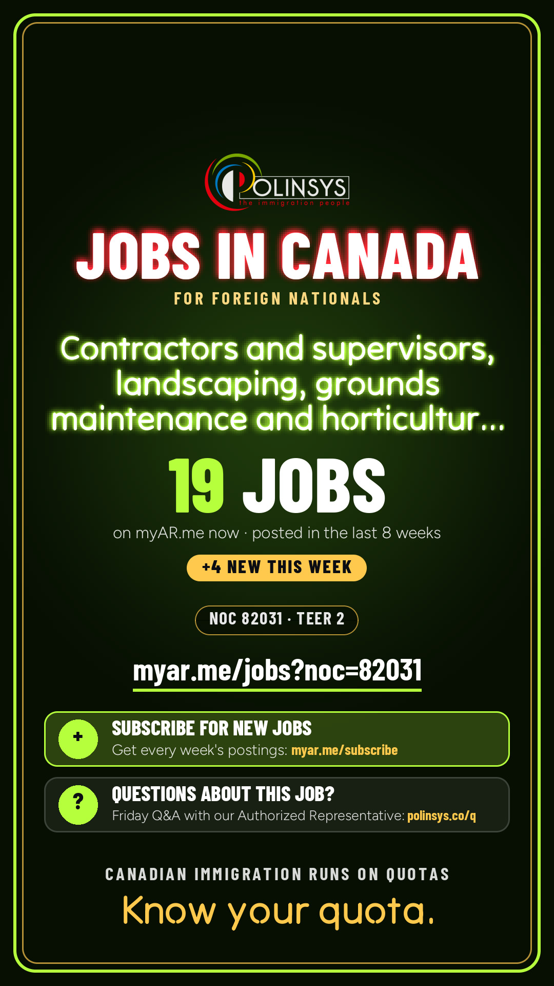 Contractors and supervisors, landscaping, grounds maintenance and horticulture services — NOC 82031