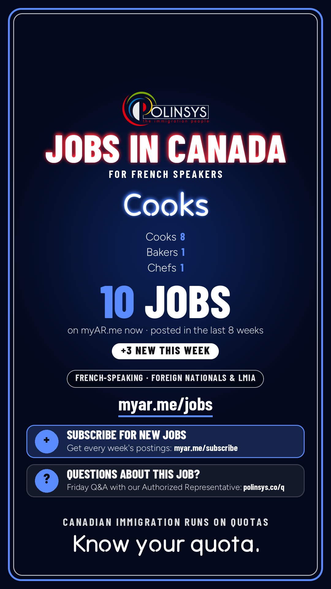 Job card: Cooks (French-speaking jobs) — 10 jobs on myAR.me