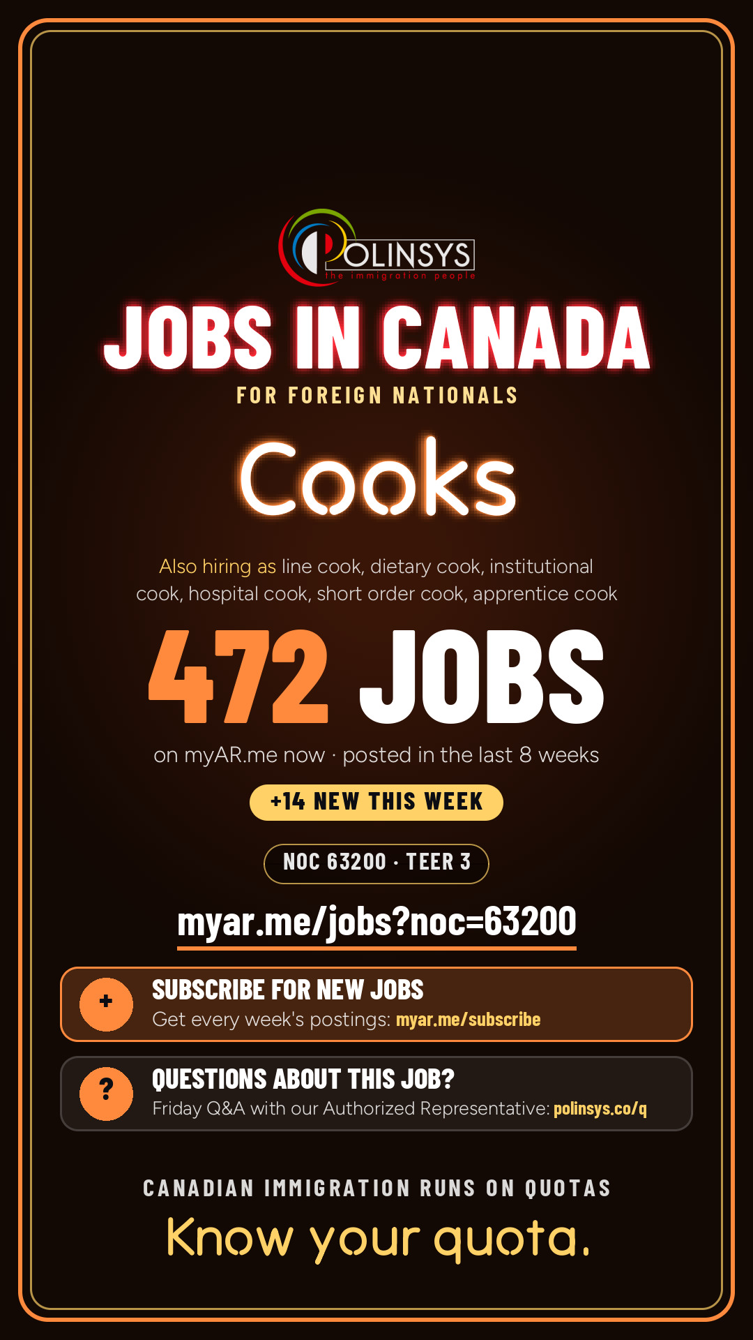 Cooks — NOC 63200