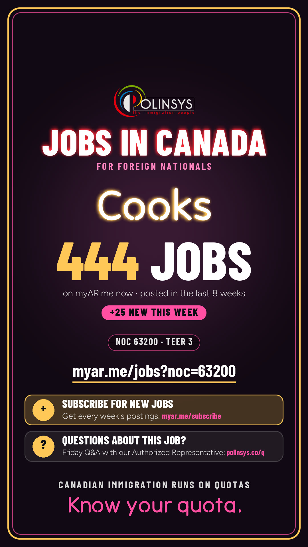 Job card: Cooks (NOC 63200) — 444 jobs on myAR.me