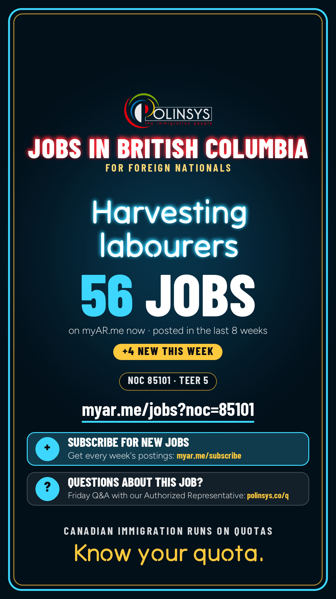 Job card: Harvesting labourers (NOC 85101) — 56 jobs on myAR.me