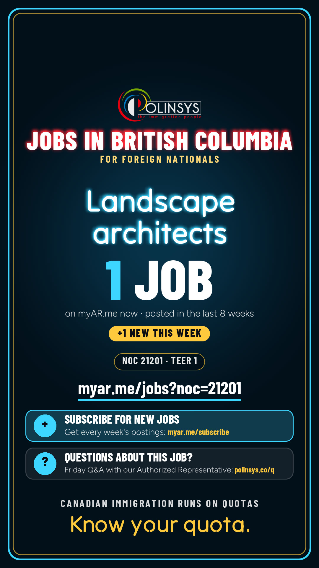 Job card: Landscape architects (NOC 21201) — 1 jobs on myAR.me