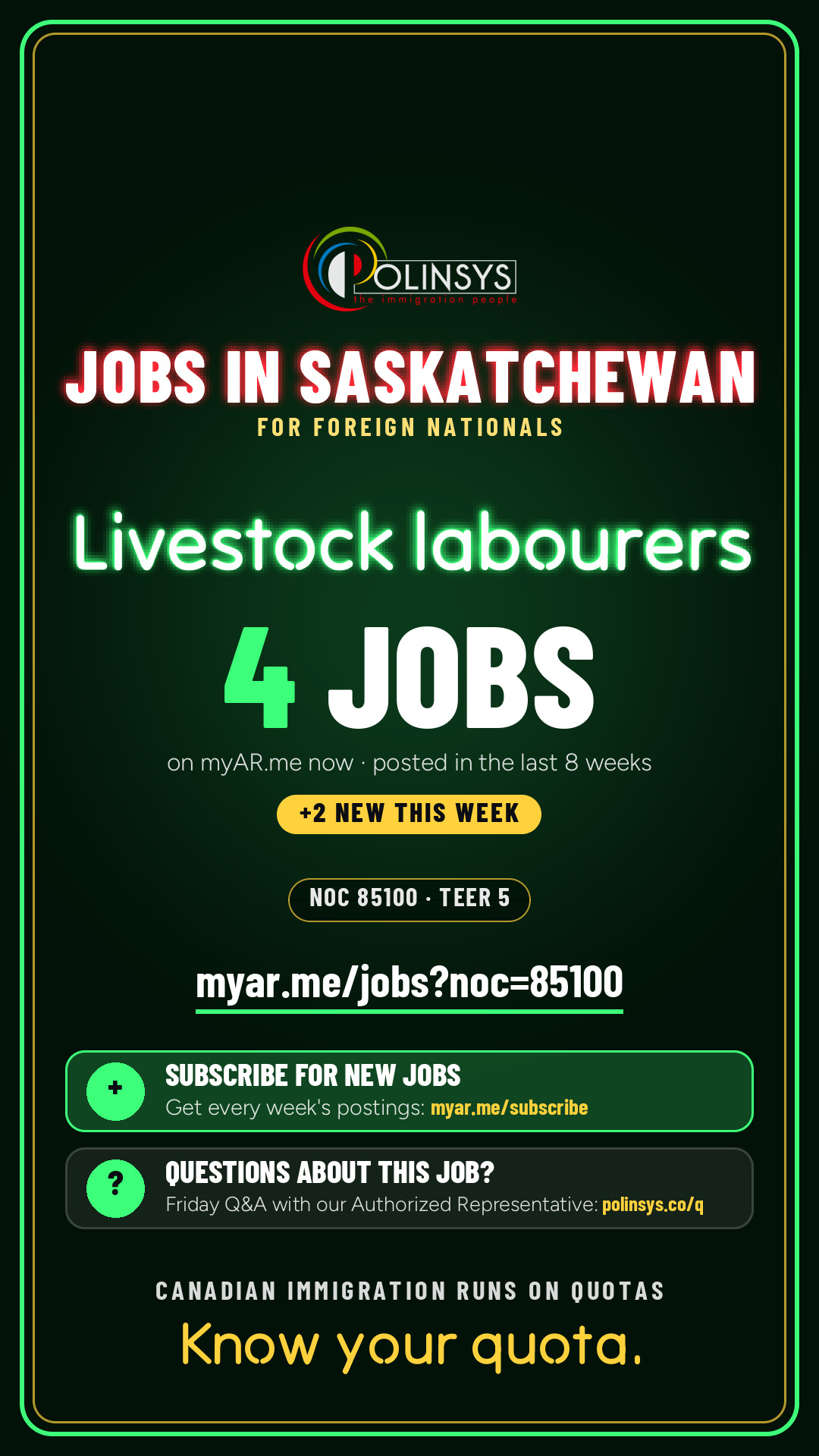Job card: Livestock labourers (NOC 85100) — 4 jobs on myAR.me