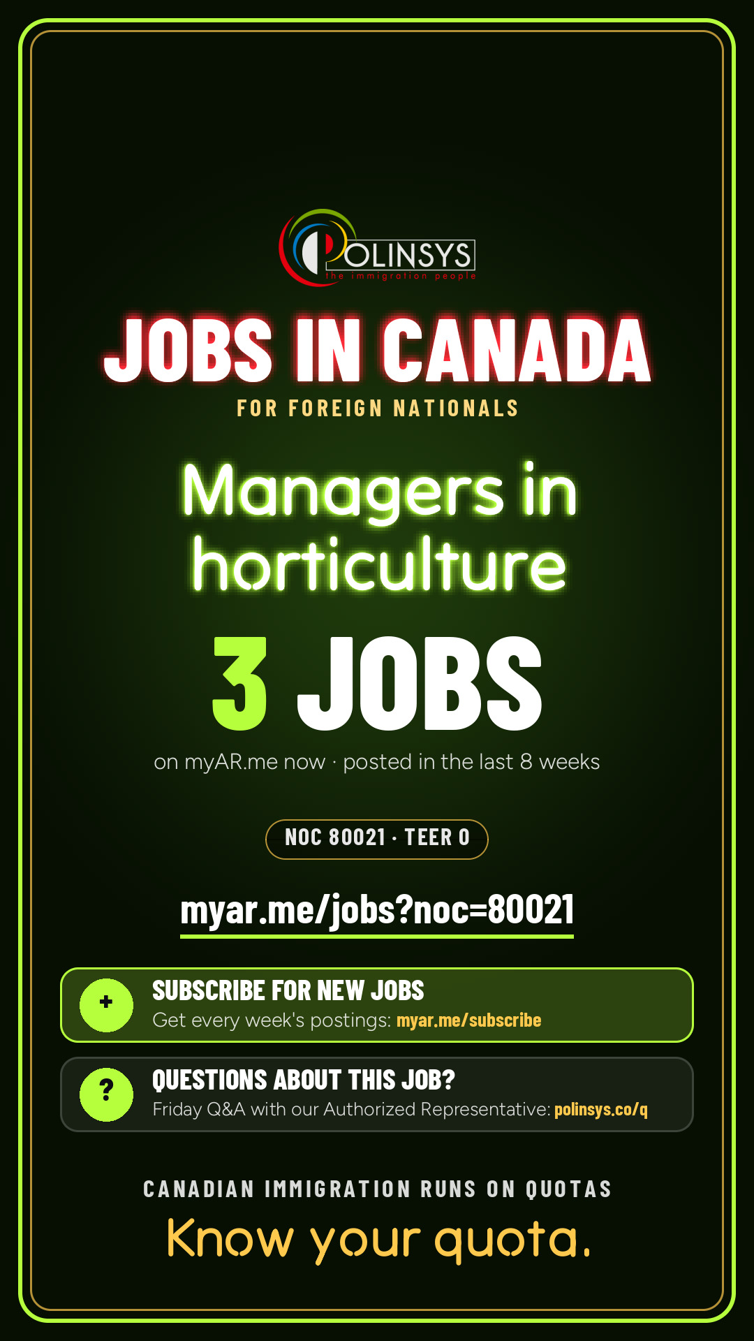 Managers in horticulture — NOC 80021