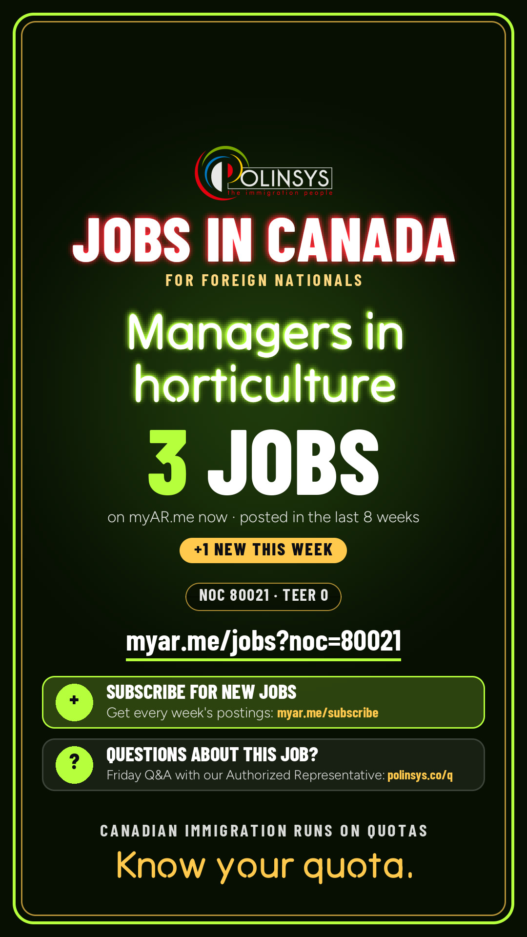 Managers in horticulture — NOC 80021