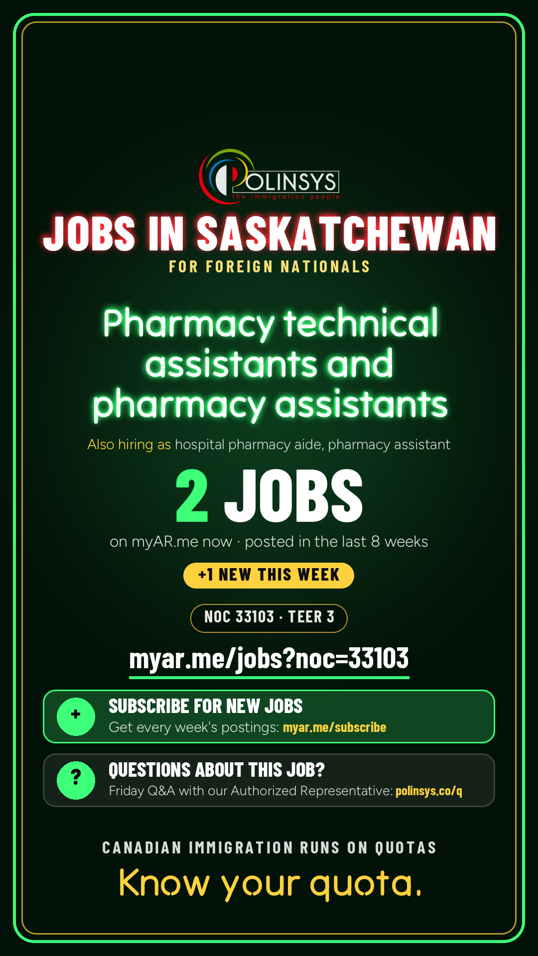 Job card: Pharmacy technical assistants and pharmacy assistants (NOC 33103) — 2 jobs on myAR.me