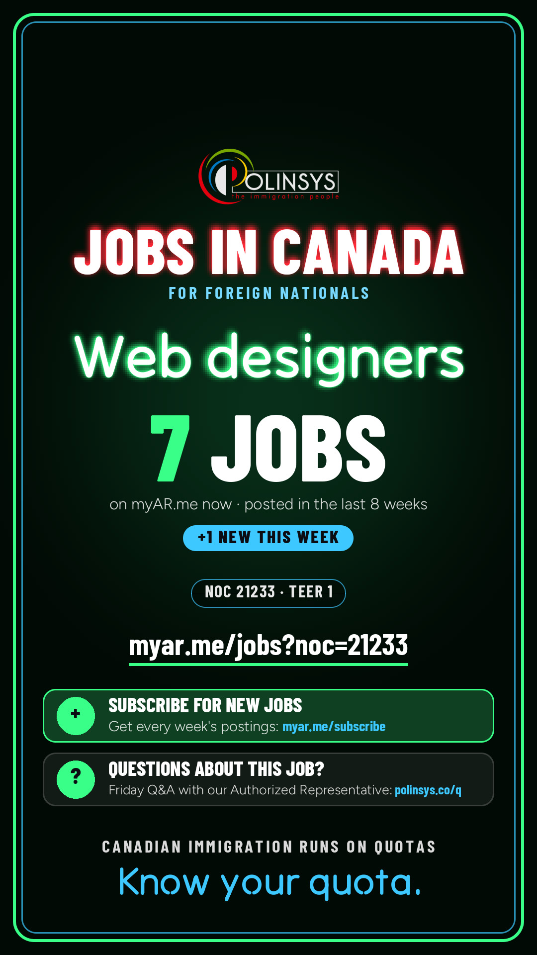 Job card: Web designers (NOC 21233) — 7 jobs on myAR.me