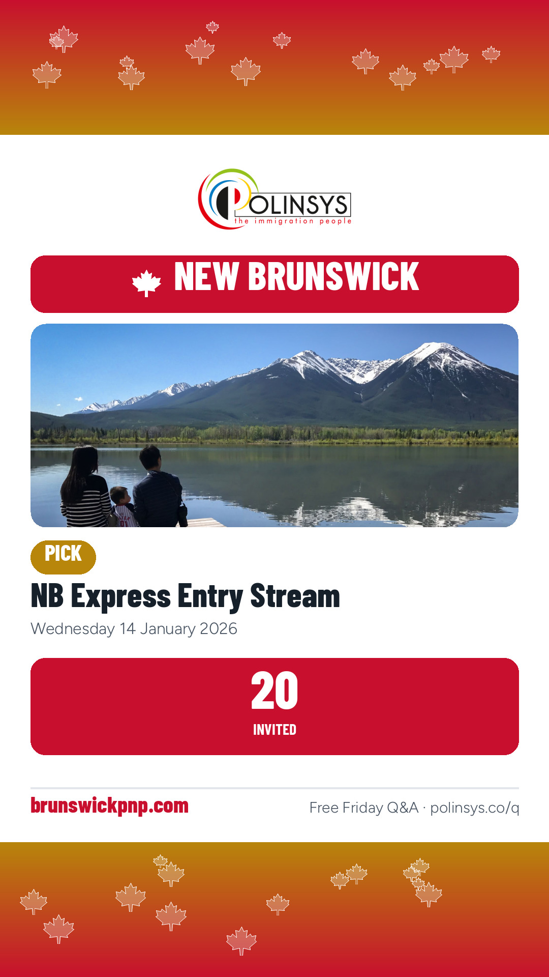 NB Express Entry Stream — 20 invitations, 14 January 2026