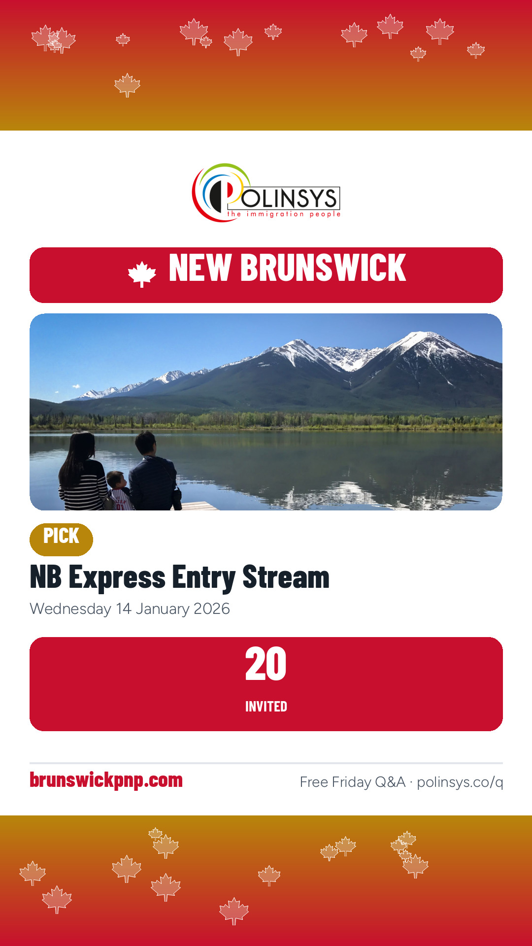 NB Express Entry Stream — 20 invitations, 14 January 2026